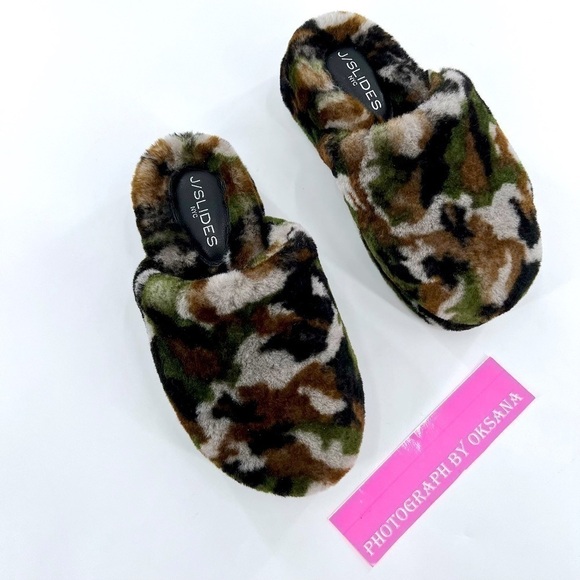JSlides Sleek Genuine Shearling Platform Slipper size US 6 - Picture 9 of 13